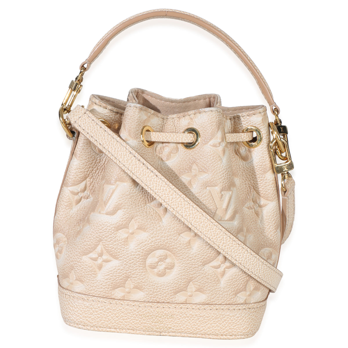 Louis Vuitton Beige Clair Monogram Empreinte Stardust Nano Noe Handbag box