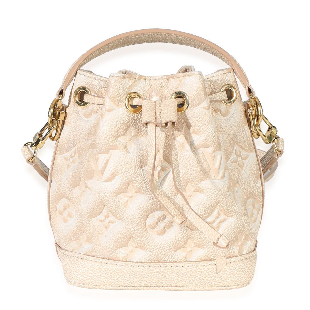 Louis Vuitton Beige Clair Monogram Empreinte Stardust Nano Noe Handbag fv