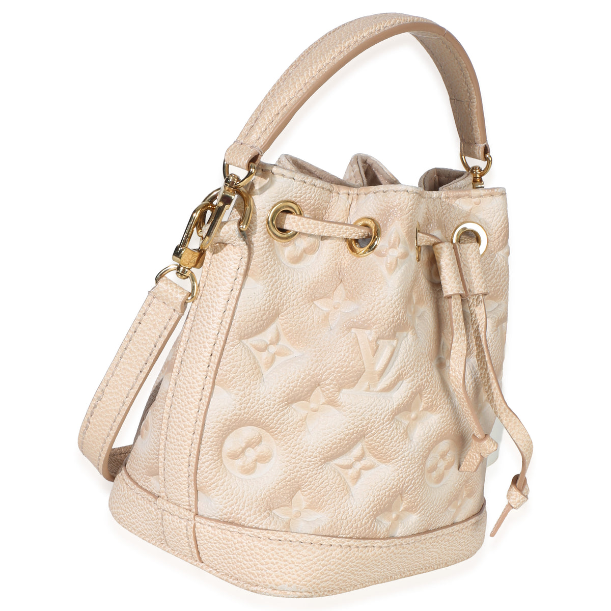 Louis Vuitton Beige Clair Monogram Empreinte Stardust Nano Noe Handbag stamp