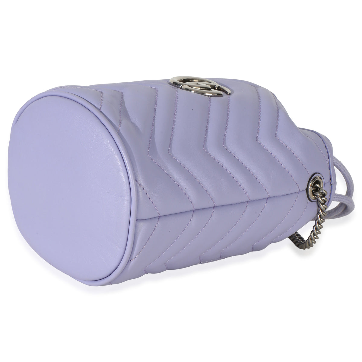 Gucci Purple Matelasse Calfskin Mini GG Marmont 2.0 Bucket Bag Handbag box