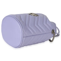Gucci Purple Matelasse Calfskin Mini GG Marmont 2.0 Bucket Bag Handbag box