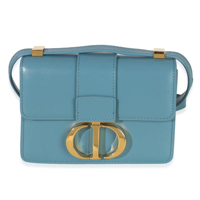 Christian Dior Blue Calfskin 30 Montaigne Micro Bag Handbag fv