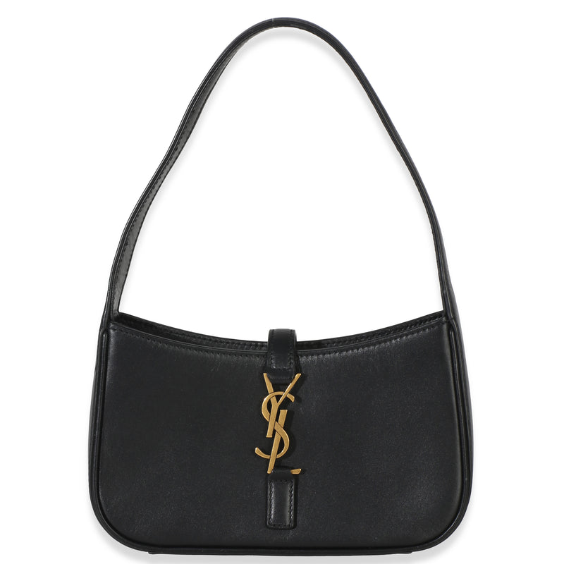 Saint Laurent Black Smooth Calfskin Mini Le 5 A 7 Hobo Handbag fv