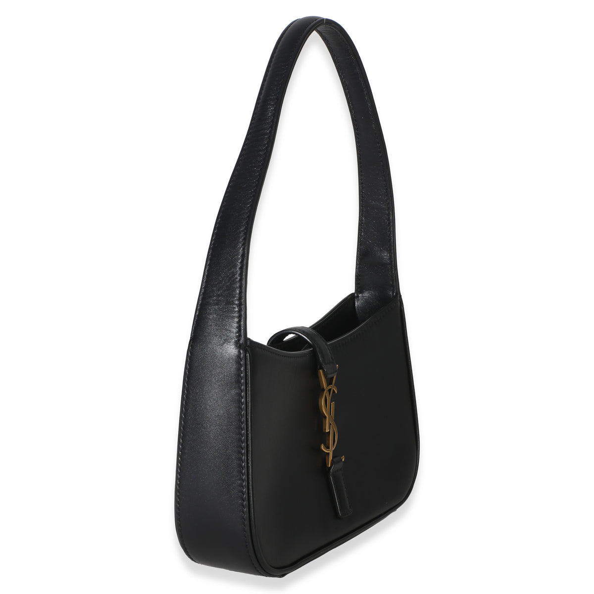 Saint Laurent Black Smooth Calfskin Mini Le 5 A 7 Hobo Handbag pv