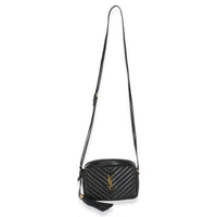Saint Laurent Black Matelasse Calfskin Lou Camera Bag Handbag av