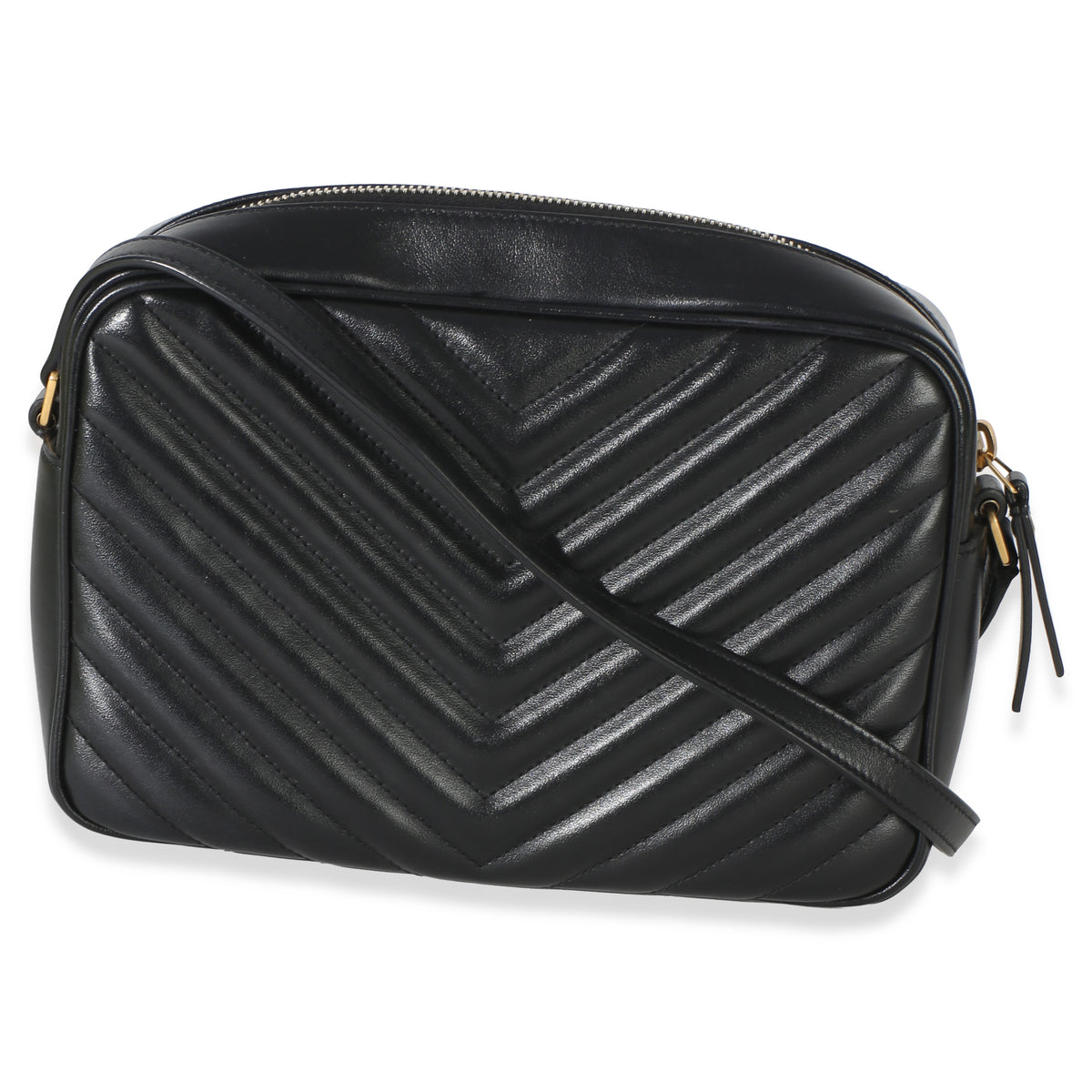 Saint Laurent Black Matelasse Calfskin Lou Camera Bag Handbag bv