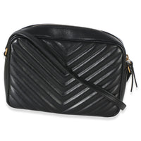 Saint Laurent Black Matelasse Calfskin Lou Camera Bag Handbag bv