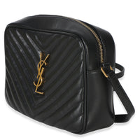 Saint Laurent Black Matelasse Calfskin Lou Camera Bag Handbag sv