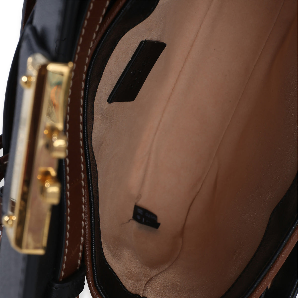 Gucci Black Ebony GG Supreme Monogram Calfskin New Sakai Mini Padlock Bag Handbag ad1