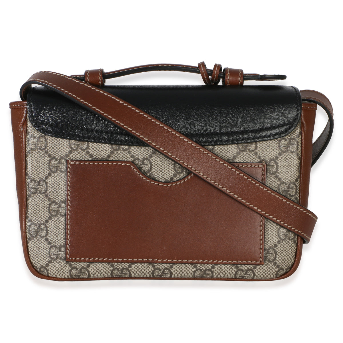 Gucci Black Ebony GG Supreme Monogram Calfskin New Sakai Mini Padlock Bag Handbag bv