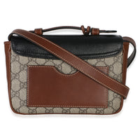 Gucci Black Ebony GG Supreme Monogram Calfskin New Sakai Mini Padlock Bag Handbag bv