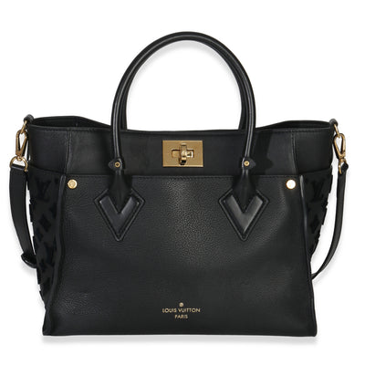 Louis Vuitton Black Calfskin Monogram Tufting On My Side MM Handbag fv