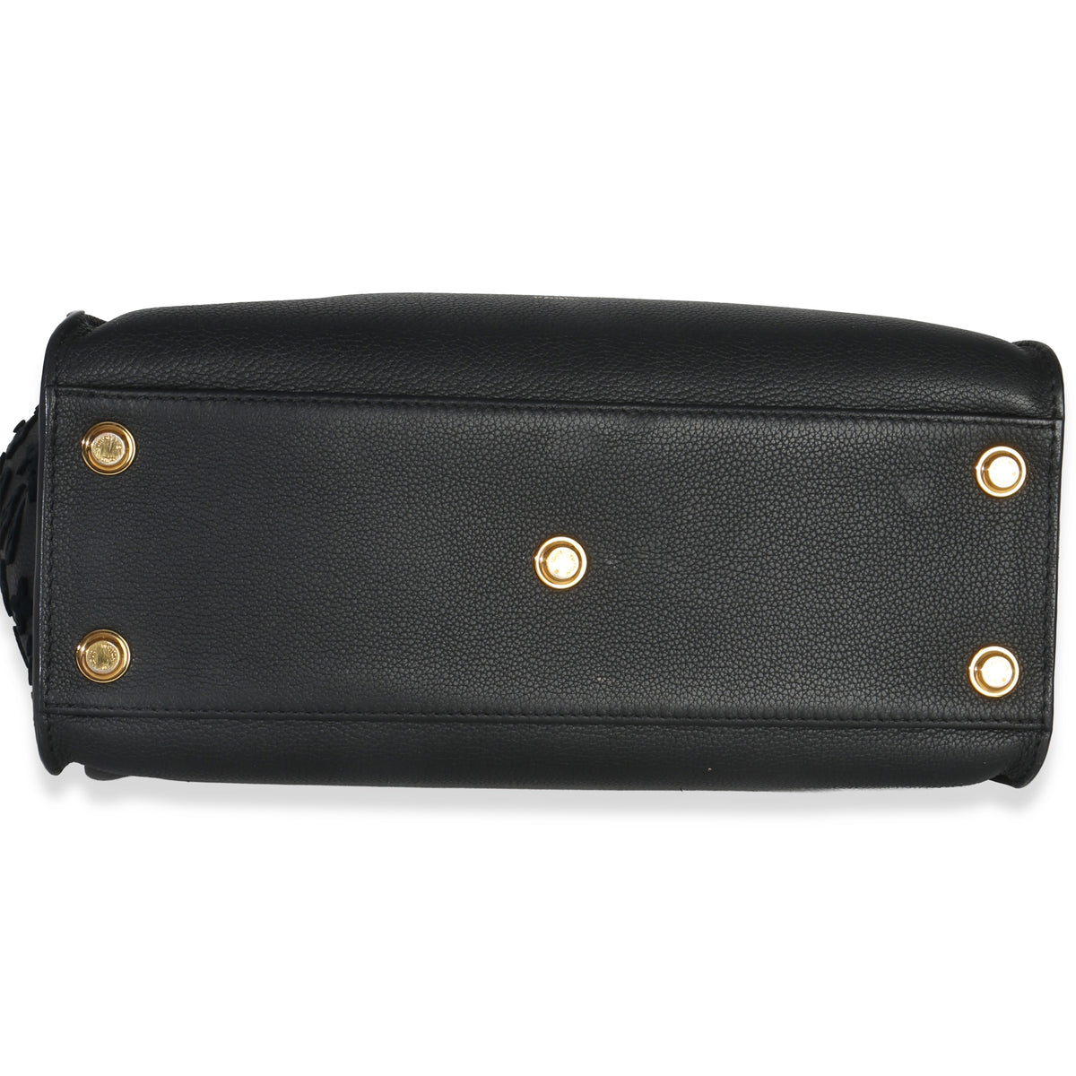 Louis Vuitton Black Calfskin Monogram Tufting On My Side MM Handbag stamp