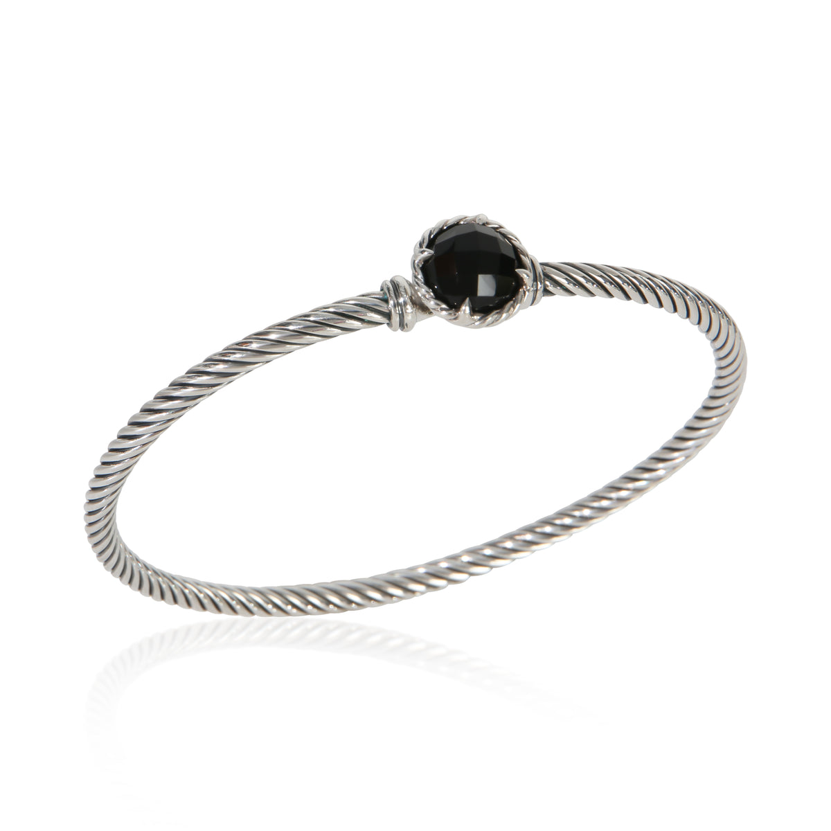 David Yurman Sterling Silver Onyx Chatelaine Bracelet bv