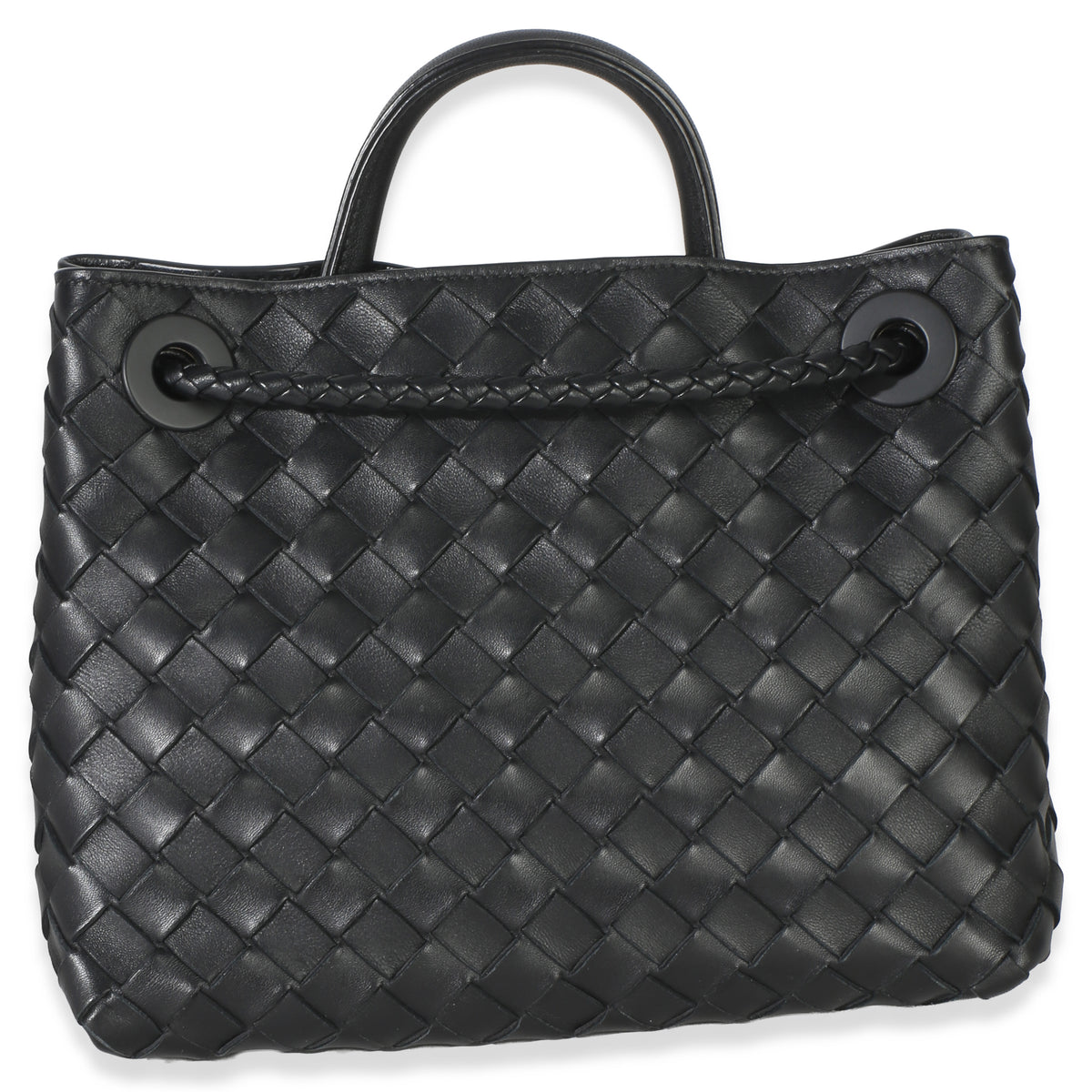 Bottega Veneta Black Nappa Intrecciato Small Andiamo Bag Handbag bv