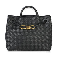 Bottega Veneta Black Nappa Intrecciato Small Andiamo Bag Handbag fv