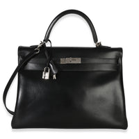 Hermès Vintage Black Box Sellier Kelly 32 PHW Handbag id