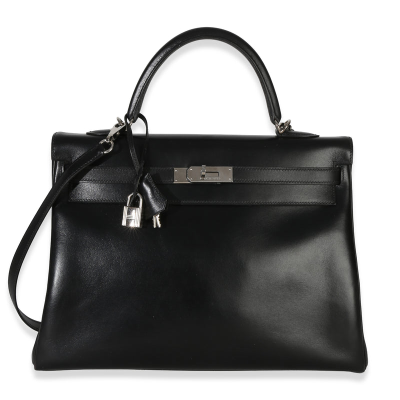 Hermès Vintage Black Box Sellier Kelly 32 PHW Handbag id