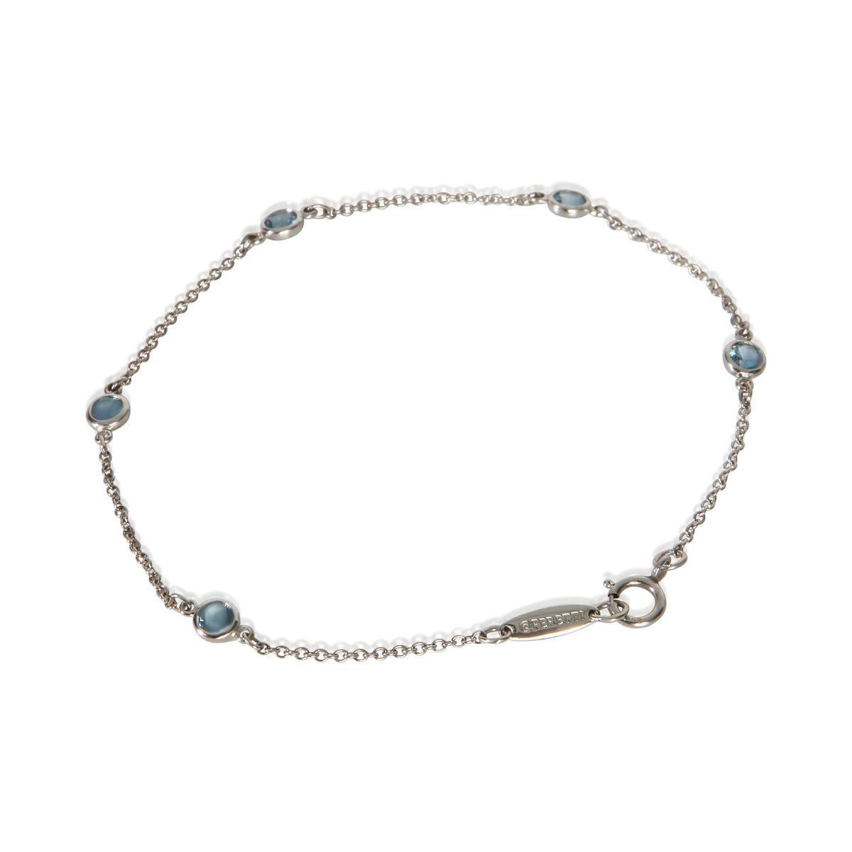 Tiffany & Co. Platinum Aquamarine Elsa Peretti Color By The Yard Bracelet pv