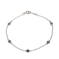 Tiffany & Co. Platinum Aquamarine Elsa Peretti Color By The Yard Bracelet fv