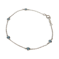 Tiffany & Co. Platinum Aquamarine Elsa Peretti Color By The Yard Bracelet sv