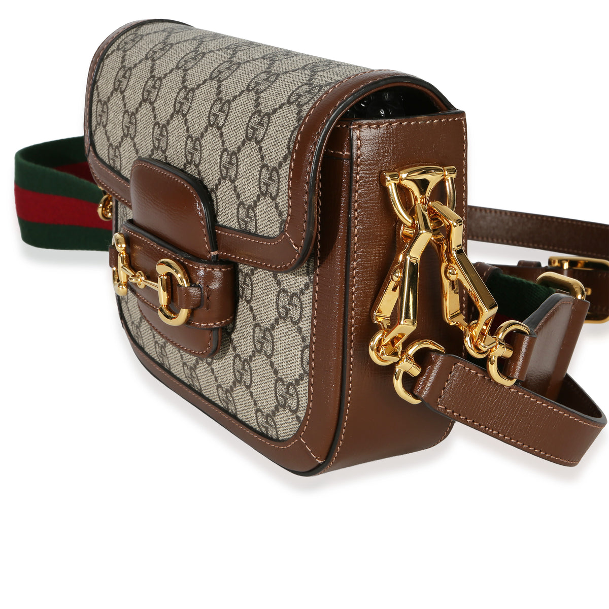 Gucci Beige Ebony GG Supreme Canvas 1955 Horsebit Shoulder Bag Handbag 2
