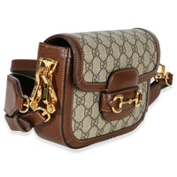 Gucci Beige Ebony GG Supreme Canvas 1955 Horsebit Shoulder Bag Handbag 3