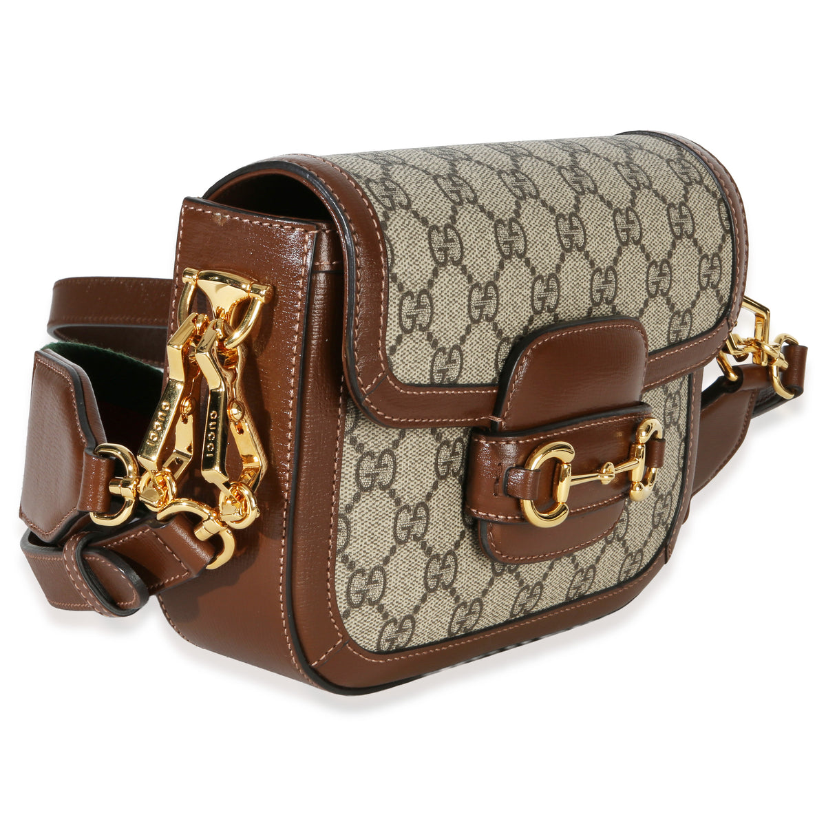 Gucci Beige Ebony GG Supreme Canvas 1955 Horsebit Shoulder Bag Handbag 3