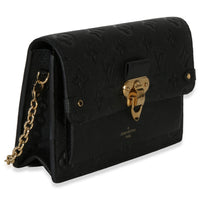 Louis Vuitton Black Monogram Empreinte Vavin Chain Wallet Handbag pv