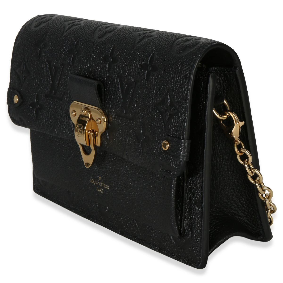 Louis Vuitton Black Monogram Empreinte Vavin Chain Wallet Handbag sv