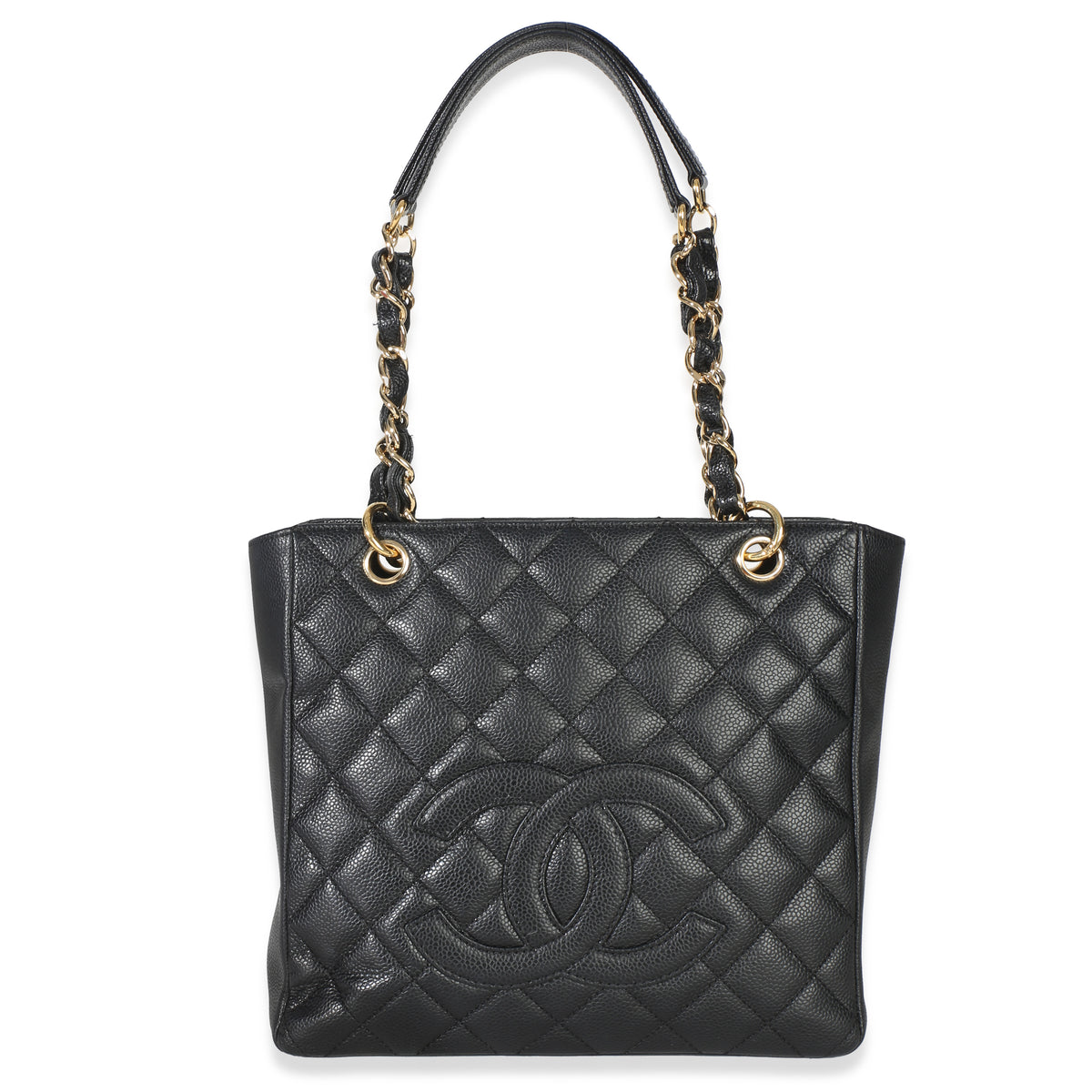 Chanel Black Quilted Caviar Petite Shopping Tote Handbag id