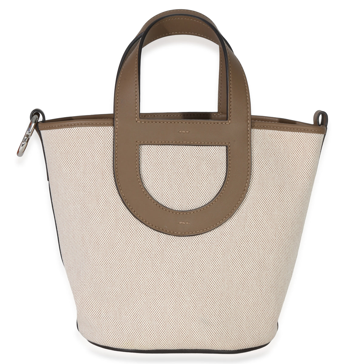 Hermès Toile H Swift Ecru Beige De Weimar In The Loop 18 PHW Handbag fv