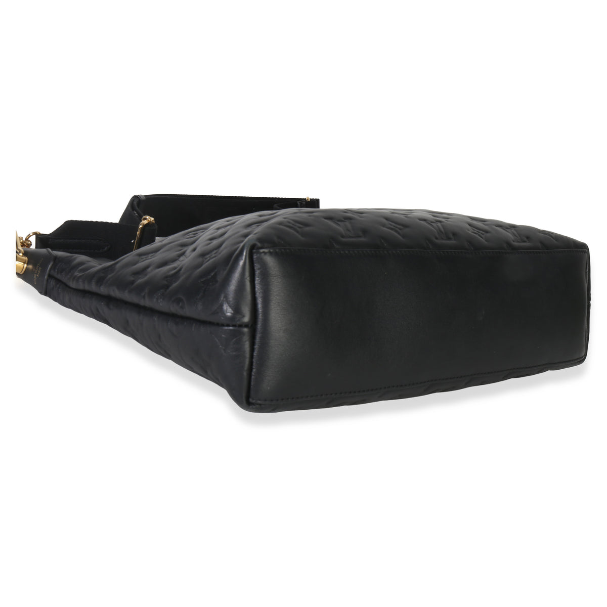 Louis Vuitton Black Monogram Embossed Lambskin Coussin MM Hobo Handbag bv