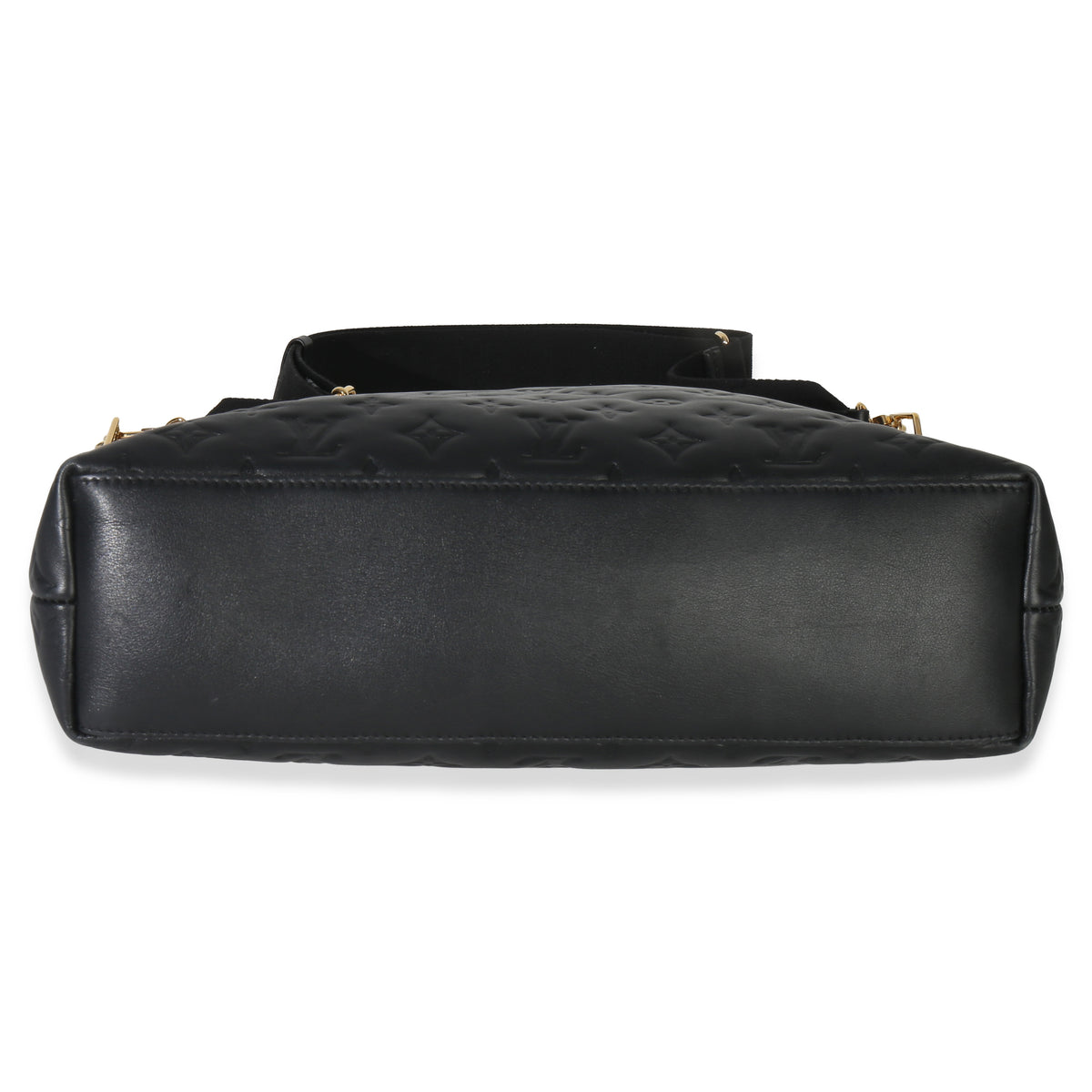 Louis Vuitton Black Monogram Embossed Lambskin Coussin MM Hobo Handbag sv