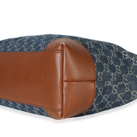 Gucci Blue New Denim GG Monogram Dollar Calfskin Medium Ophidia Shopping Tote Handbag box