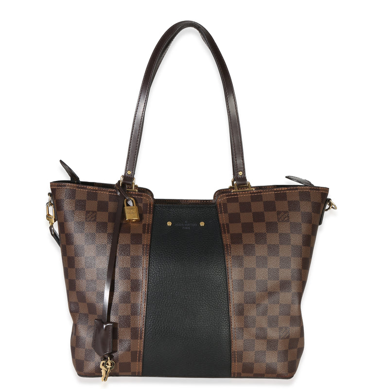 Louis Vuitton Canvas Damier Ebene Taurillon Jersey Tote Handbag fv