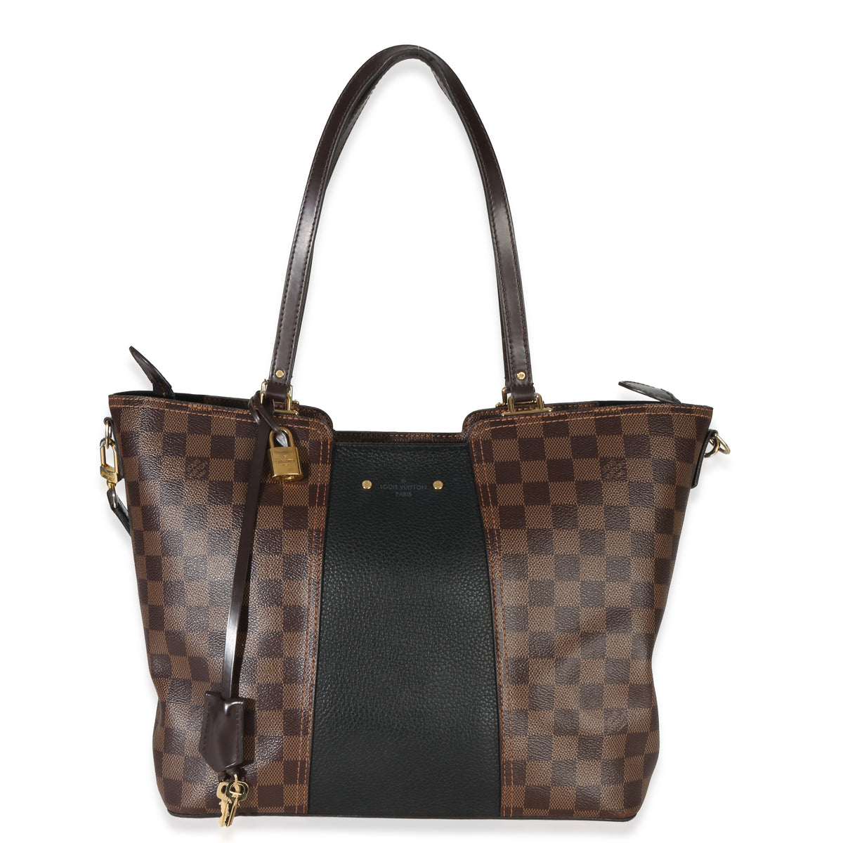 Louis Vuitton Canvas Damier Ebene Taurillon Jersey Tote Handbag id