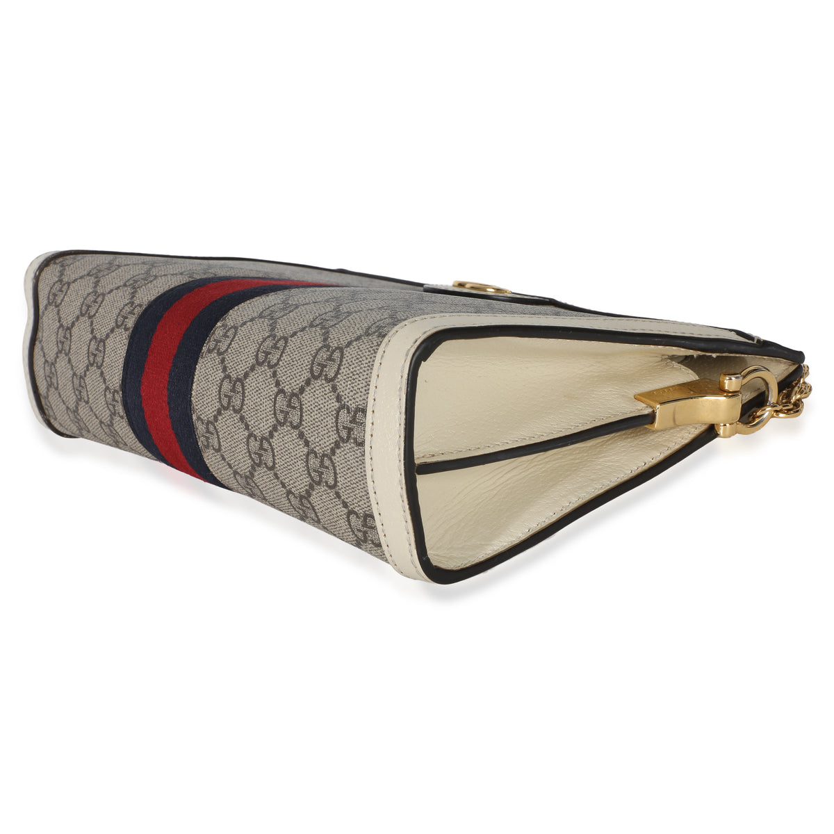 Gucci Cream GG Supreme Web Ophidia GG Small Shoulder Bag Handbag box