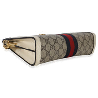 Gucci Cream GG Supreme Web Ophidia GG Small Shoulder Bag Handbag clasp