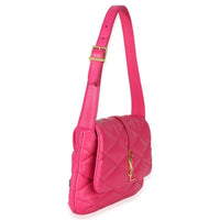Saint Laurent Pink Diamond Quilted Lambskin Le 5 a 7 Shoulder Flap Bag Handbag bv