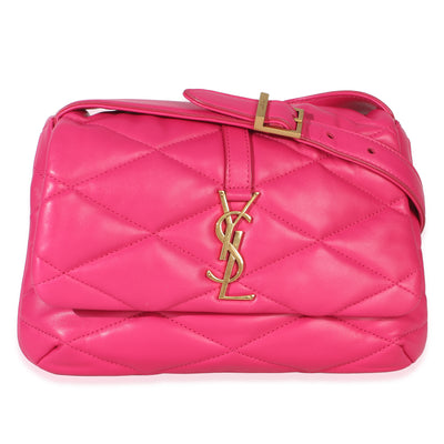 Saint Laurent Pink Diamond Quilted Lambskin Le 5 a 7 Shoulder Flap Bag Handbag fv