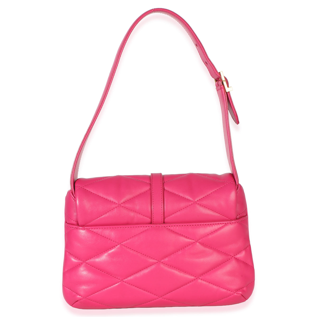 Saint Laurent Pink Diamond Quilted Lambskin Le 5 a 7 Shoulder Flap Bag Handbag stamp