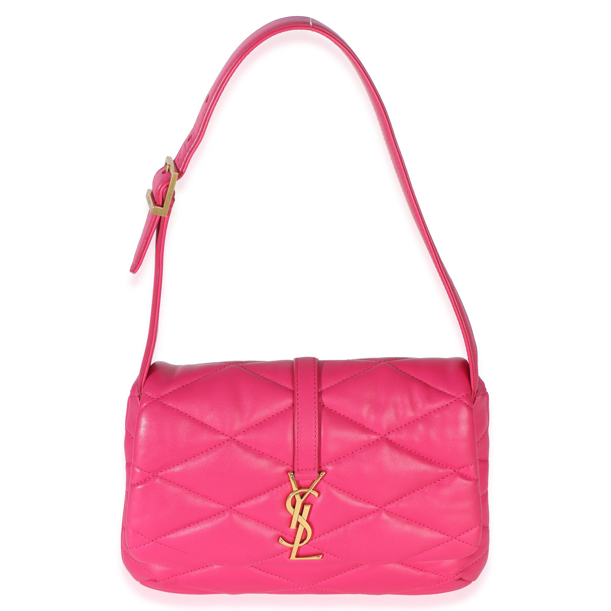 Saint Laurent Pink Diamond Quilted Lambskin Le 5 a 7 Shoulder Flap Bag Handbag sv