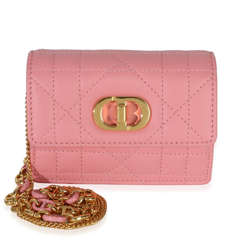 Christian Dior Pink Macrocannage Calfskin Micro Miss Caro Chain Bag Handbag fv