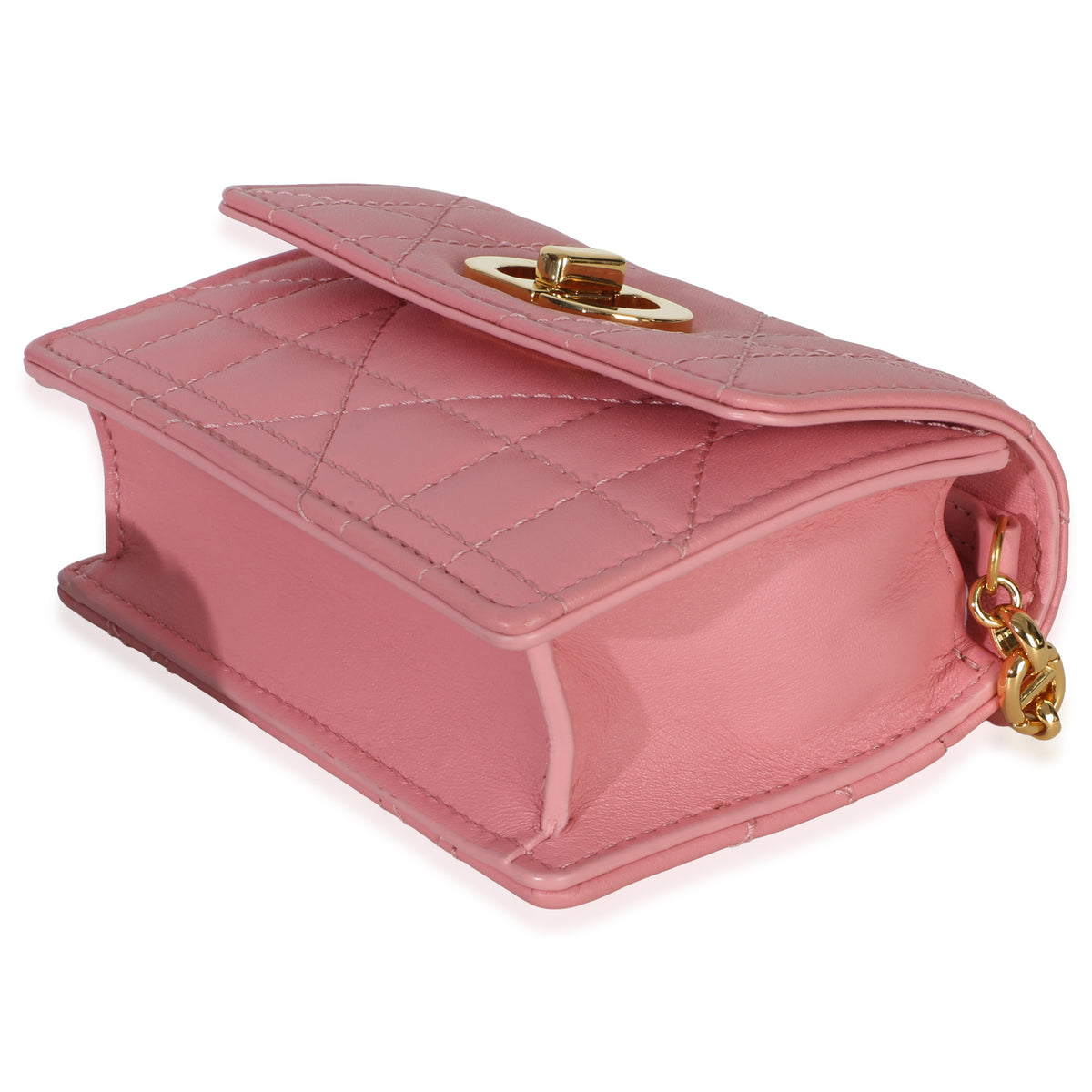 Christian Dior Pink Macrocannage Calfskin Micro Miss Caro Chain Bag Handbag box