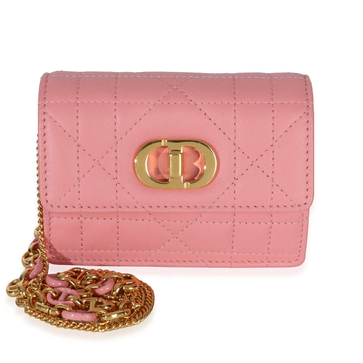 Christian Dior Pink Macrocannage Calfskin Micro Miss Caro Chain Bag Handbag fv
