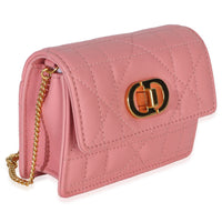 Christian Dior Pink Macrocannage Calfskin Micro Miss Caro Chain Bag Handbag pv
