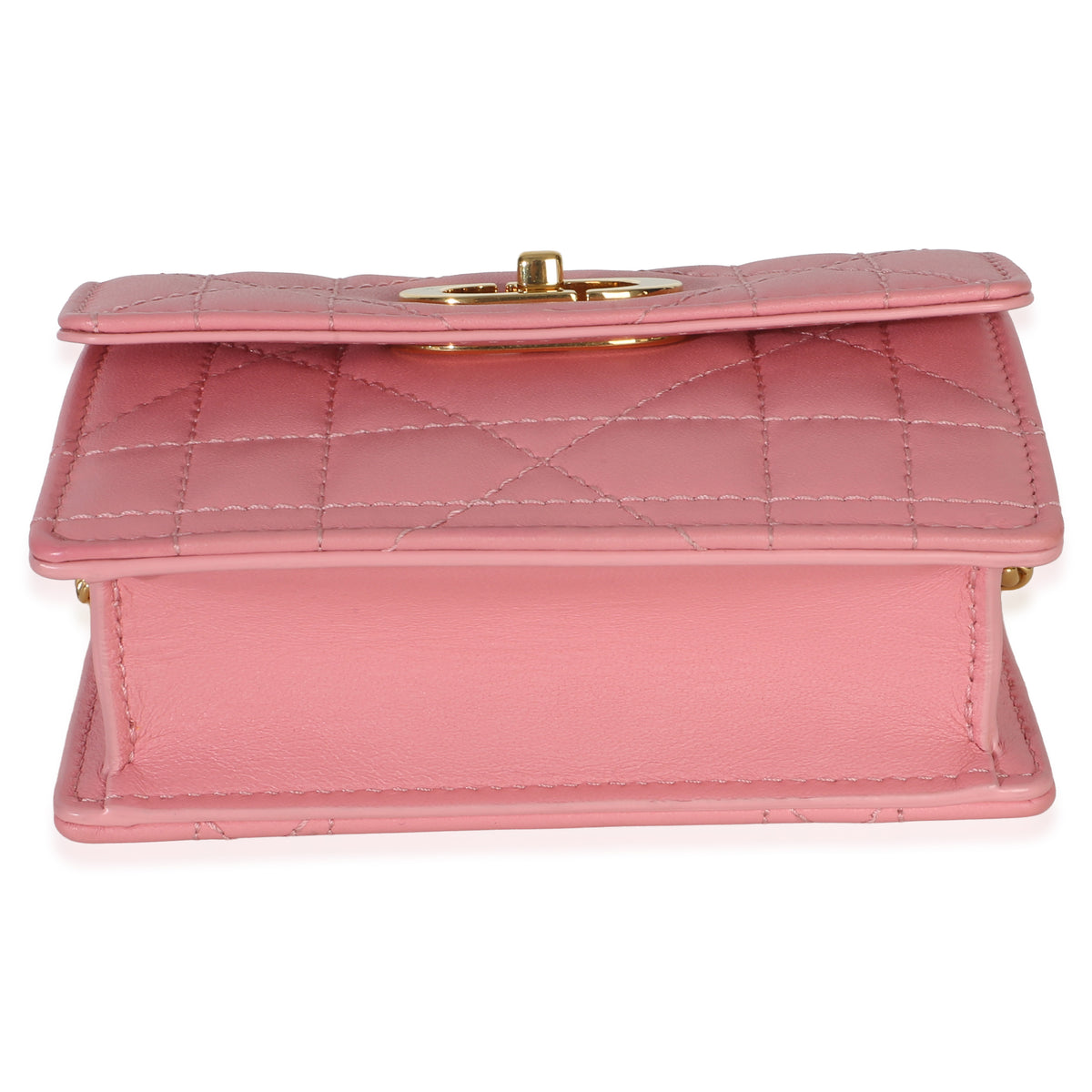 Christian Dior Pink Macrocannage Calfskin Micro Miss Caro Chain Bag Handbag stamp