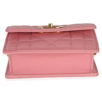 Christian Dior Pink Macrocannage Calfskin Micro Miss Caro Chain Bag Handbag stamp