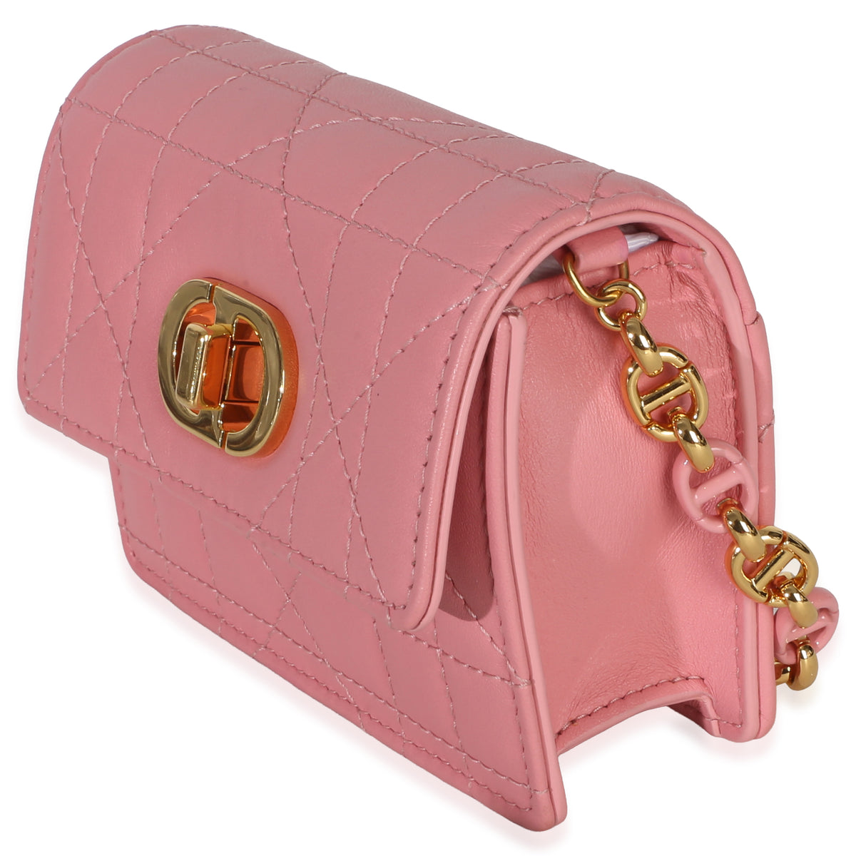 Christian Dior Pink Macrocannage Calfskin Micro Miss Caro Chain Bag Handbag sv